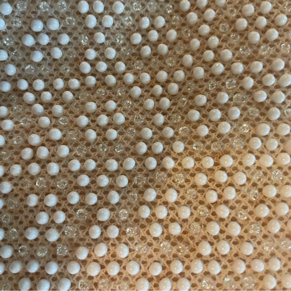 Cream Beaded Bag by Corde’ Bead, Basket-Weave Pattern - Picture 3 of 13